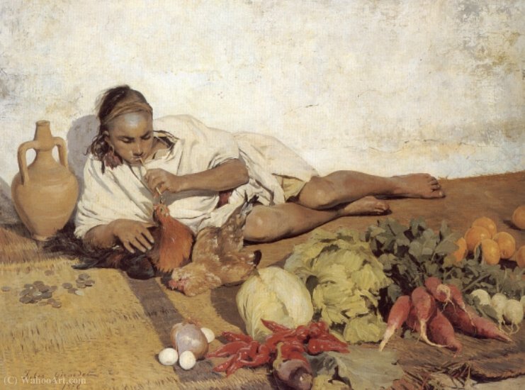 Wikioo.org - The Encyclopedia of Fine Arts - Painting, Artwork by Jules Girardet - At the market