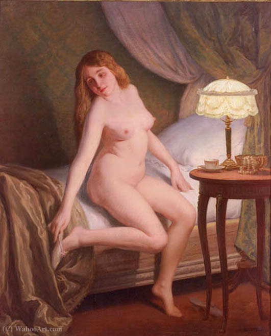 WikiOO.org – 美術百科全書 - 繪畫，作品 Jules Scalbert - 裸体美女