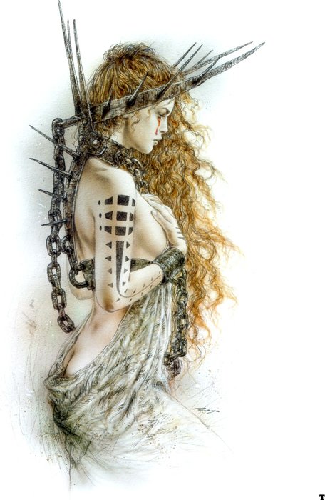 Wikioo.org - The Encyclopedia of Fine Arts - Painting, Artwork by Luis Royo - Questions (2000)