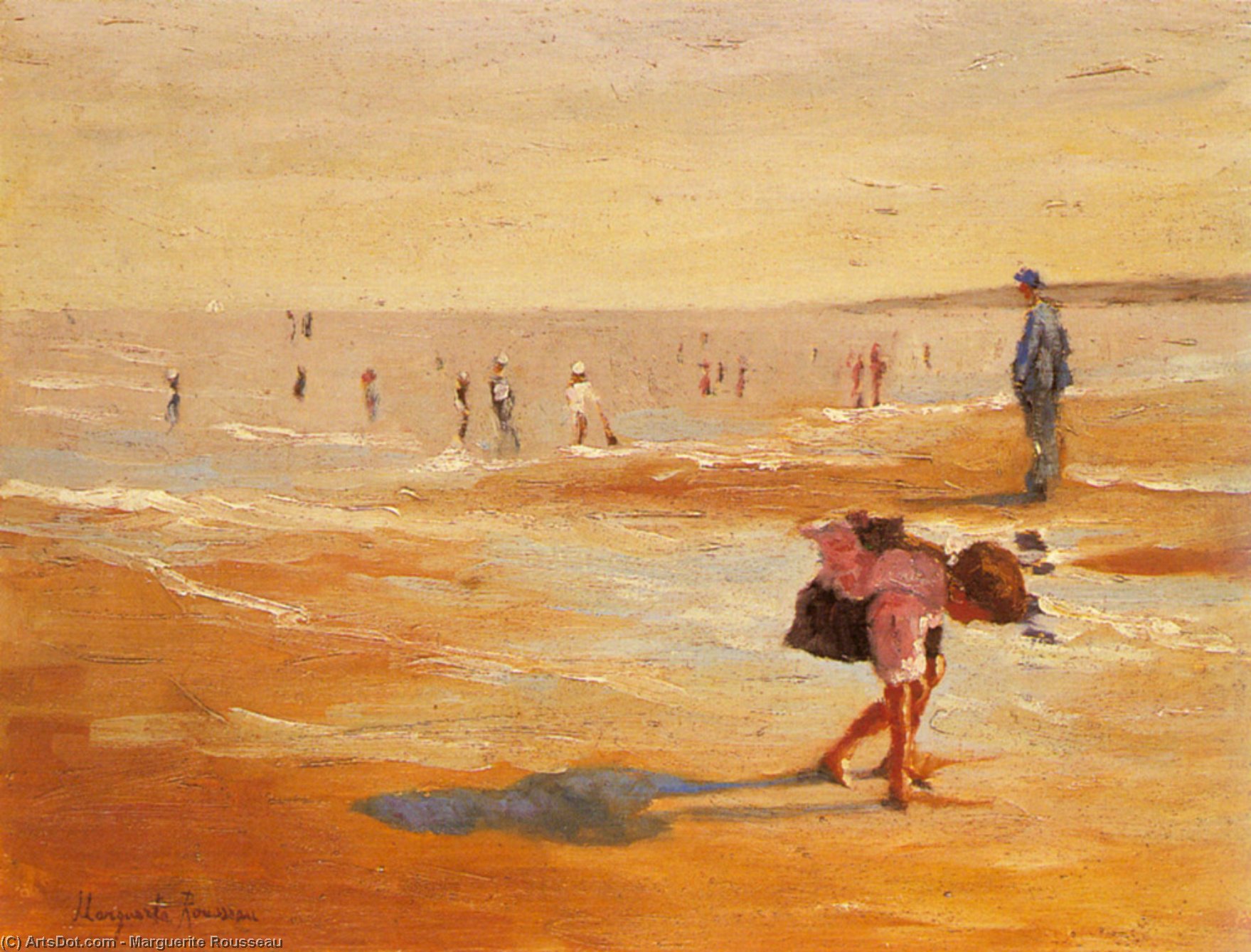 Wikioo.org - The Encyclopedia of Fine Arts - Painting, Artwork by Marguerite Rousseau - On the beach