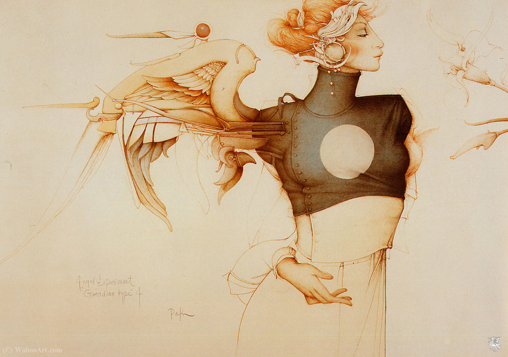 WikiOO.org - Encyclopedia of Fine Arts - Schilderen, Artwork Michael Parkes - Angel experiment