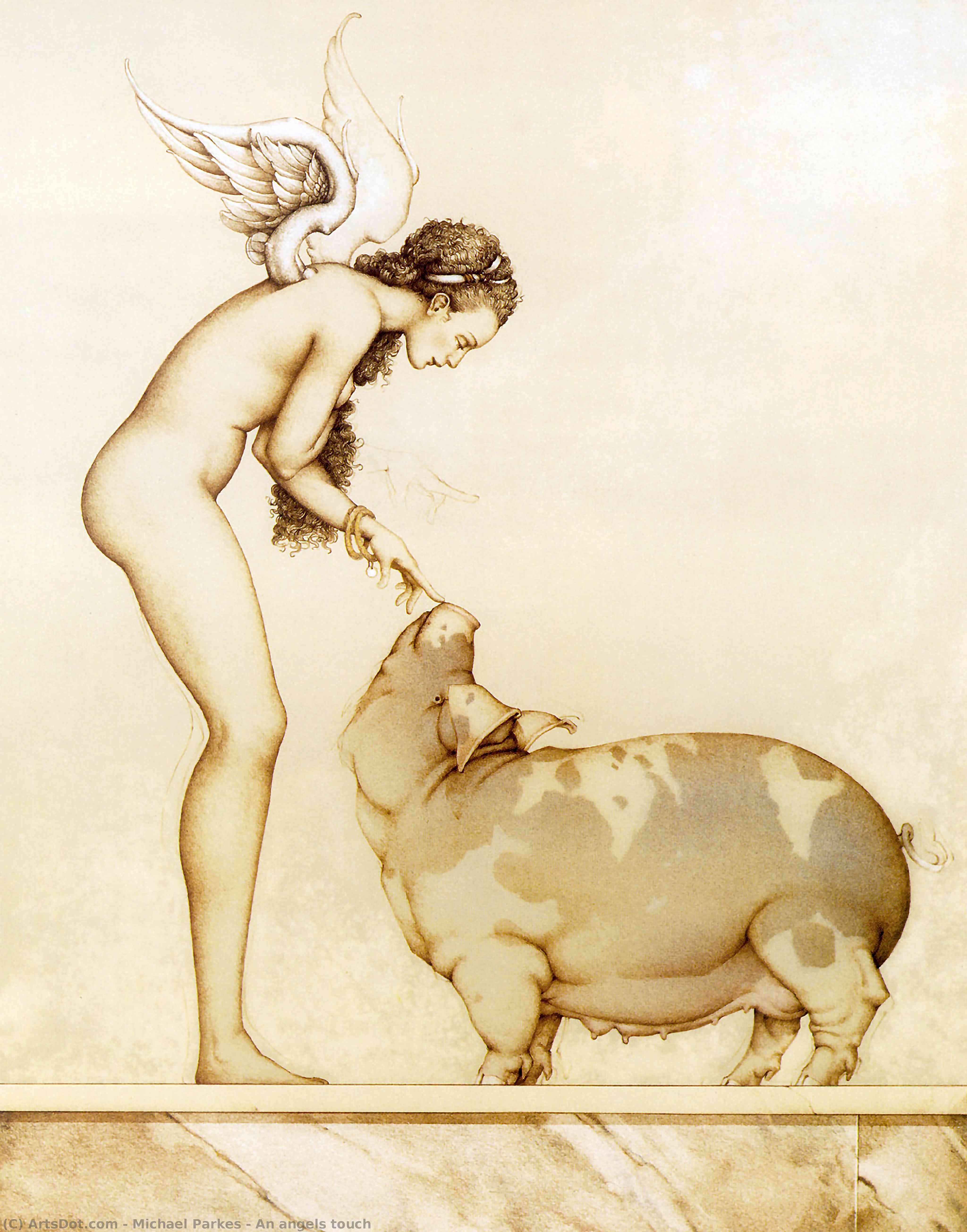 WikiOO.org - Güzel Sanatlar Ansiklopedisi - Resim, Resimler Michael Parkes - An angels touch
