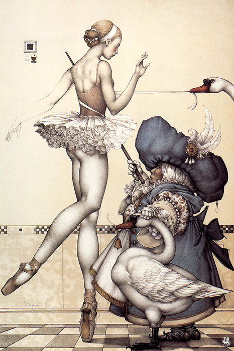 Wikoo.org - موسوعة الفنون الجميلة - اللوحة، العمل الفني Michael Parkes - Ballet mistress