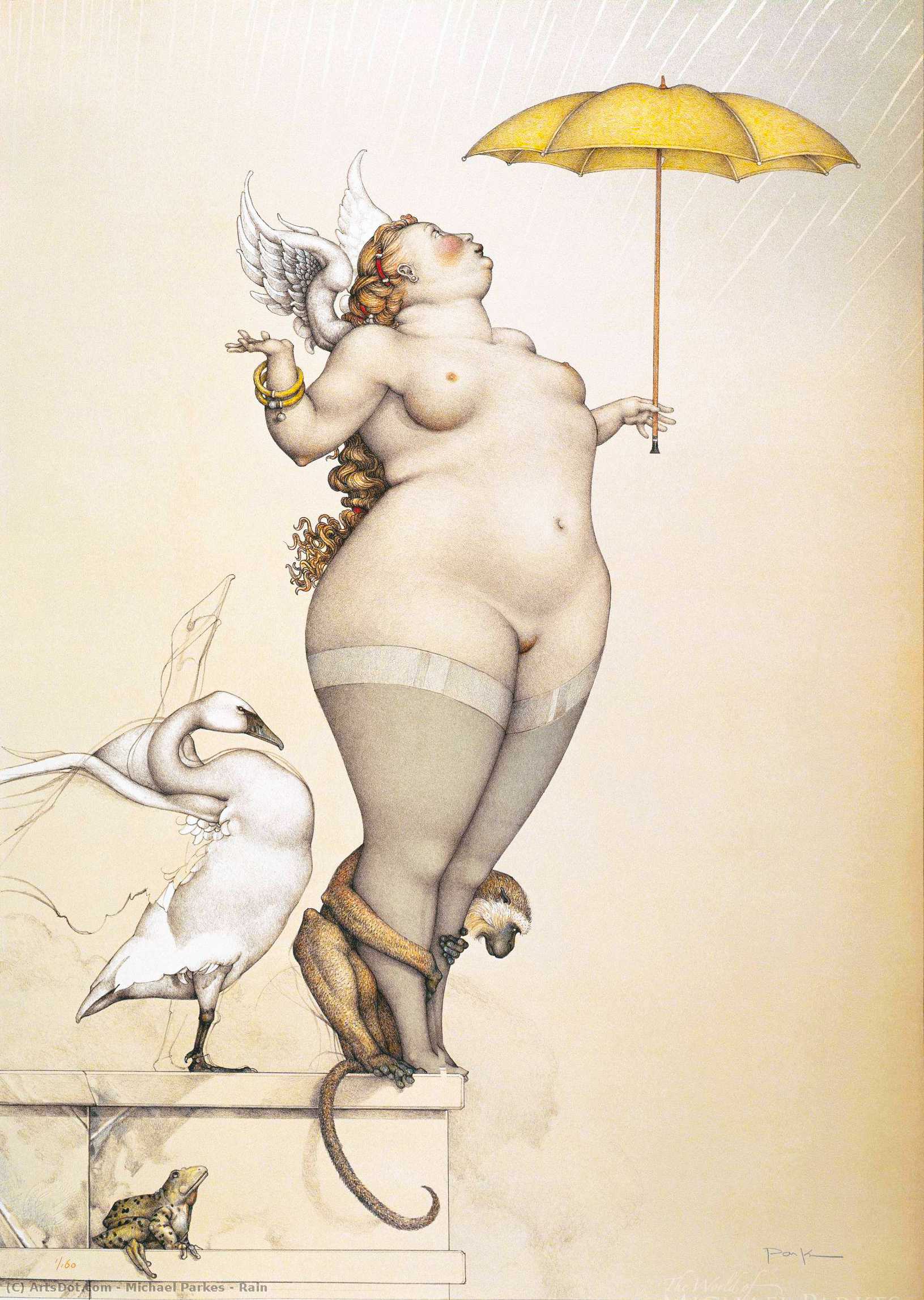 WikiOO.org - Encyclopedia of Fine Arts - Schilderen, Artwork Michael Parkes - Rain