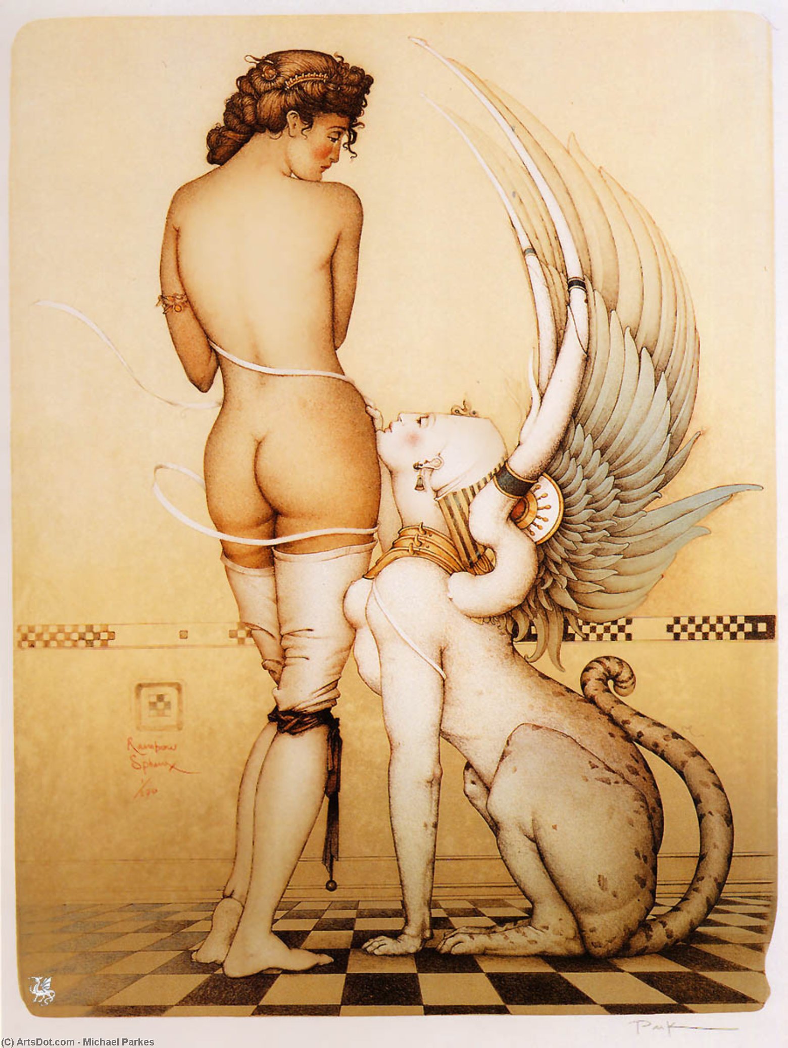 Wikioo.org - The Encyclopedia of Fine Arts - Painting, Artwork by Michael Parkes - Rainbow sphinx