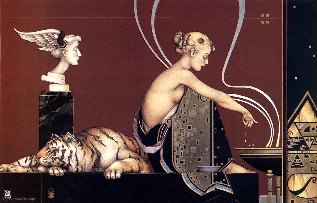 Wikioo.org - The Encyclopedia of Fine Arts - Painting, Artwork by Michael Parkes - Sacred fireII