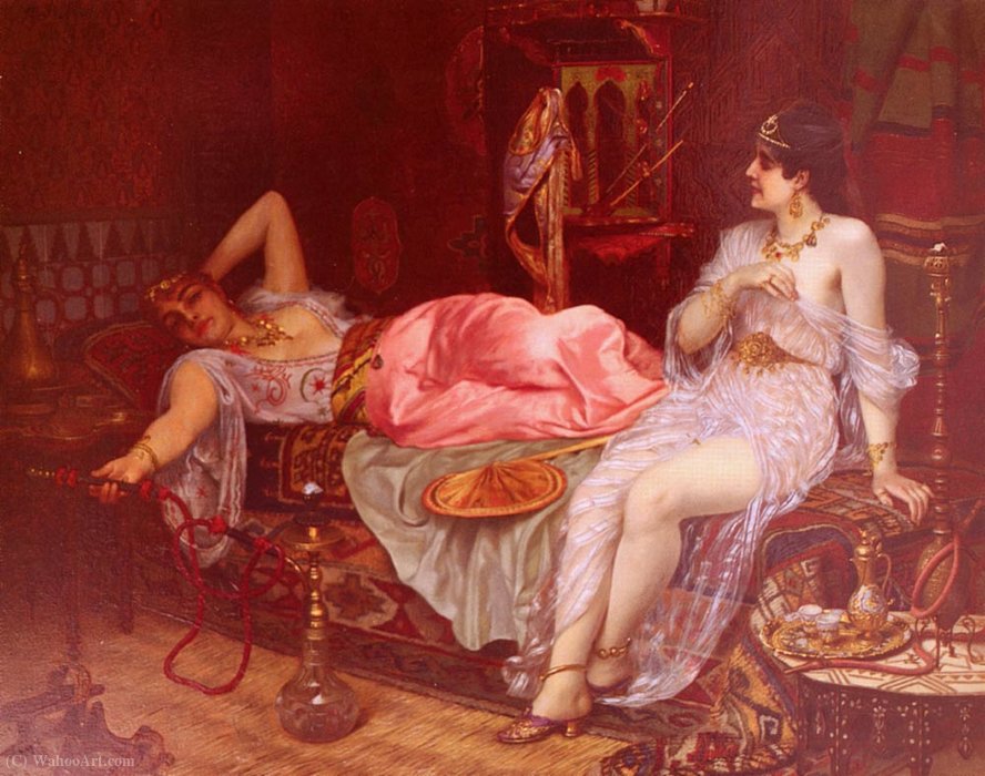 Wikioo.org - The Encyclopedia of Fine Arts - Painting, Artwork by Moritz Stifter - In the harem
