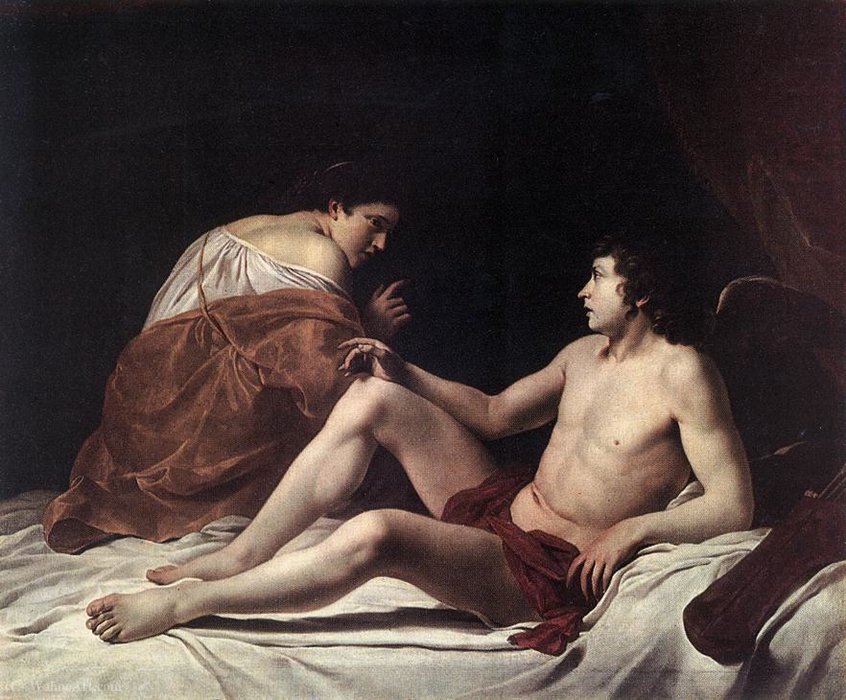 WikiOO.org - Encyclopedia of Fine Arts - Festés, Grafika Orazio Gentleschi - Cupid And Psyche