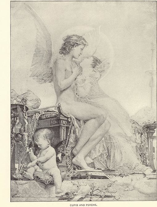 Wikioo.org – La Enciclopedia de las Bellas Artes - Pintura, Obras de arte de Paul-Jacques-Aimé Baudry - Cupido y Psique (1892)