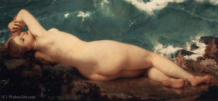 Wikioo.org – L'Encyclopédie des Beaux Arts - Peinture, Oeuvre de Paul-Jacques-Aimé Baudry - La vague et la perle