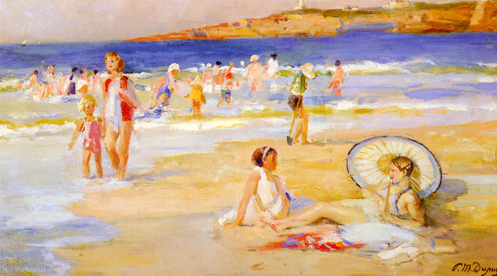 Wikioo.org - สารานุกรมวิจิตรศิลป์ - จิตรกรรม Paul-Michel Dupuy - Beach at biarritz