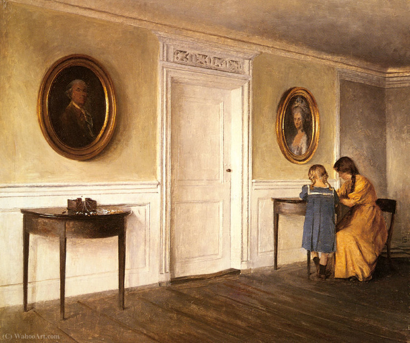 Wikioo.org - The Encyclopedia of Fine Arts - Painting, Artwork by Peter Ilsted - Two Of The Artist s Daughters At Liselund