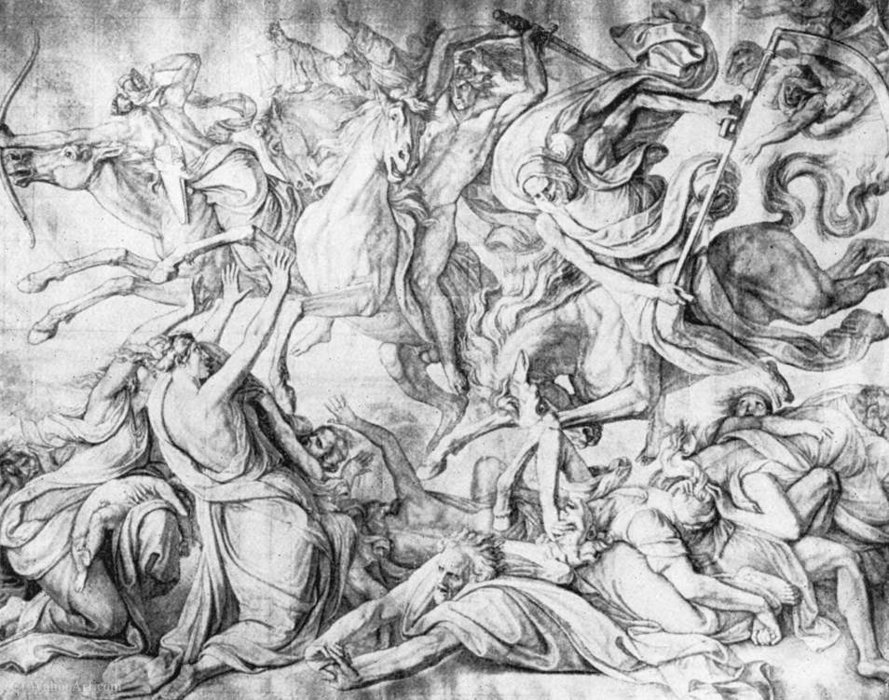 WikiOO.org - Енциклопедія образотворчого мистецтва - Живопис, Картини
 Peter Von Cornelius - The riders of the apocalypse