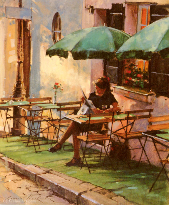 Wikioo.org - The Encyclopedia of Fine Arts - Painting, Artwork by Raymond Leech - Only a rose at cafe rose