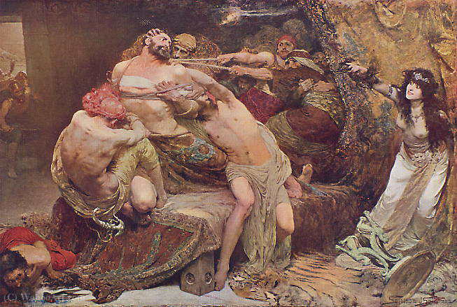 Wikioo.org - The Encyclopedia of Fine Arts - Painting, Artwork by Solomon Joseph Solomon - Samson and Delilah