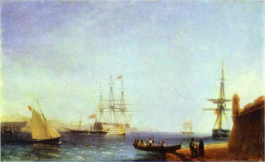 WikiOO.org - Encyclopedia of Fine Arts - Maľba, Artwork Ivan Konstantinovich Aivazovsky - Malta. valetto harbour