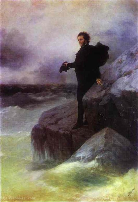 Wikioo.org - สารานุกรมวิจิตรศิลป์ - จิตรกรรม Ivan Konstantinovich Aivazovsky - Pushkin's farewell to the sea