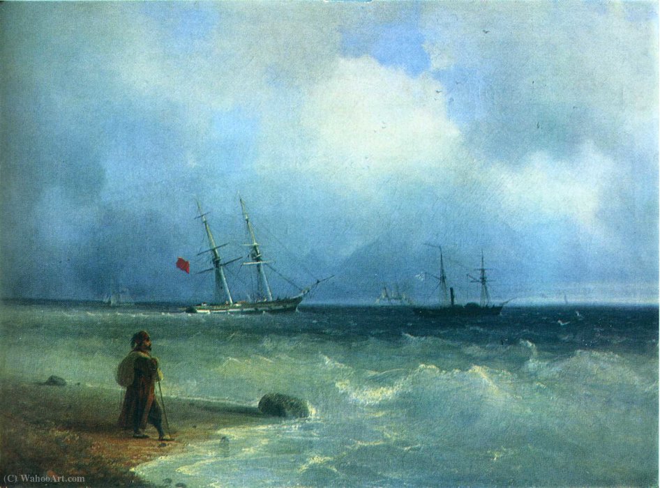 Wikioo.org - The Encyclopedia of Fine Arts - Painting, Artwork by Ivan Konstantinovich Aivazovsky - Seashore