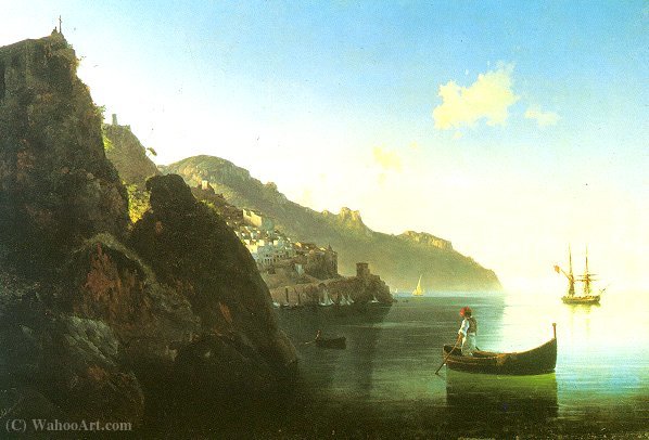 WikiOO.org - دایره المعارف هنرهای زیبا - نقاشی، آثار هنری Ivan Konstantinovich Aivazovsky - The Coast at Amalfi