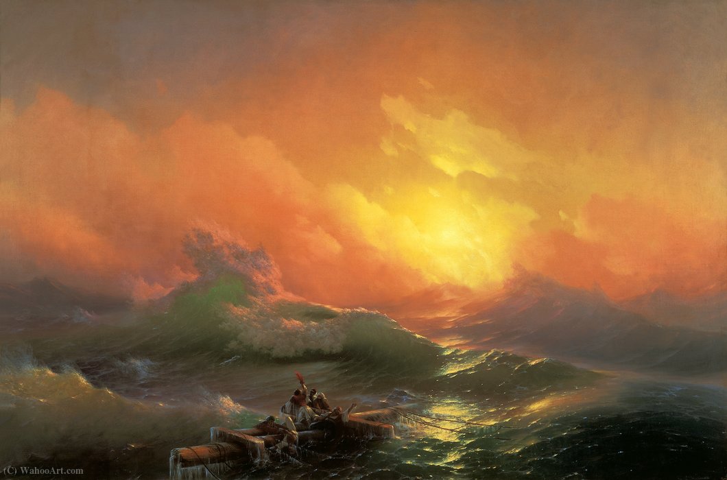 Wikioo.org – L'Encyclopédie des Beaux Arts - Peinture, Oeuvre de Ivan Konstantinovich Aivazovsky - Le Ninth Wave