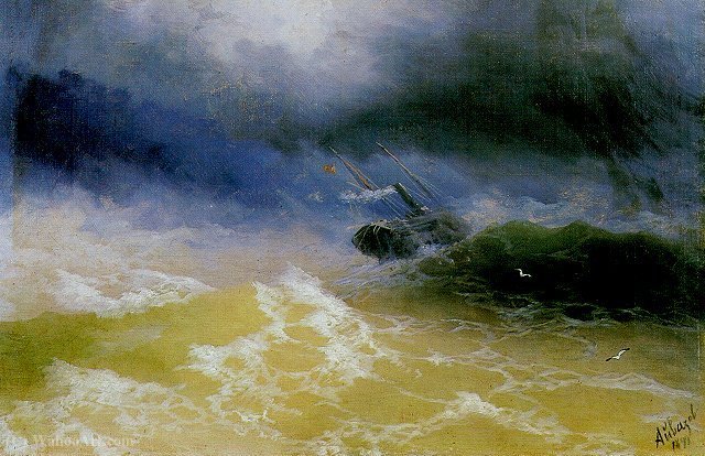 Wikioo.org - The Encyclopedia of Fine Arts - Painting, Artwork by Ivan Konstantinovich Aivazovsky - Untitled (845)