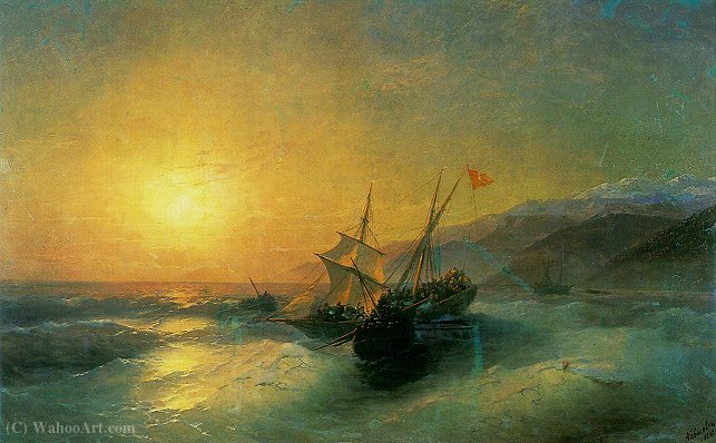 Wikioo.org - The Encyclopedia of Fine Arts - Painting, Artwork by Ivan Konstantinovich Aivazovsky - Untitled (439)
