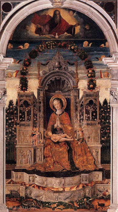 Wikioo.org – L'Enciclopedia delle Belle Arti - Pittura, Opere di Antonio Da Negroponte - Madonna col Bambino in trono