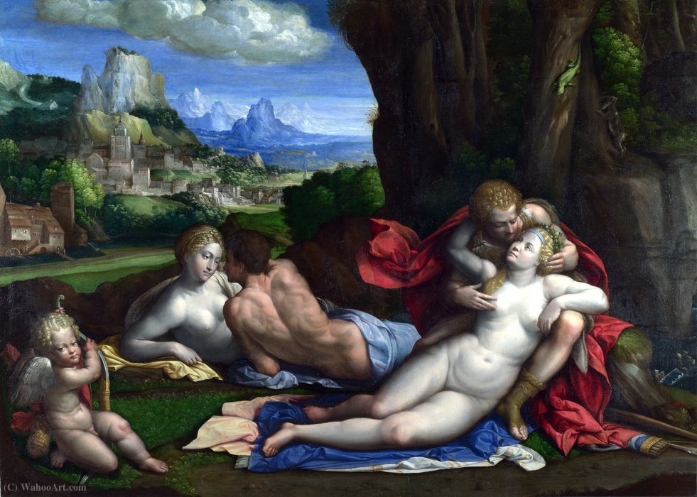 Wikioo.org – La Enciclopedia de las Bellas Artes - Pintura, Obras de arte de Garofalo - Una alegoría del amor