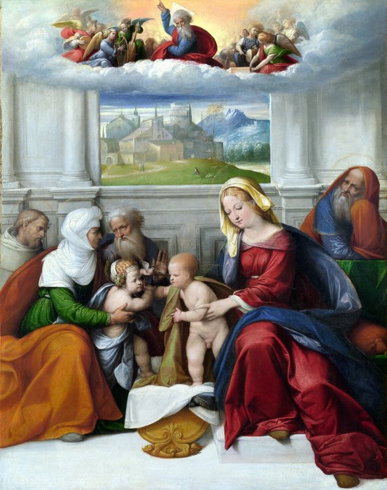 Wikioo.org - The Encyclopedia of Fine Arts - Painting, Artwork by Garofalo - The Holy Family with Saints