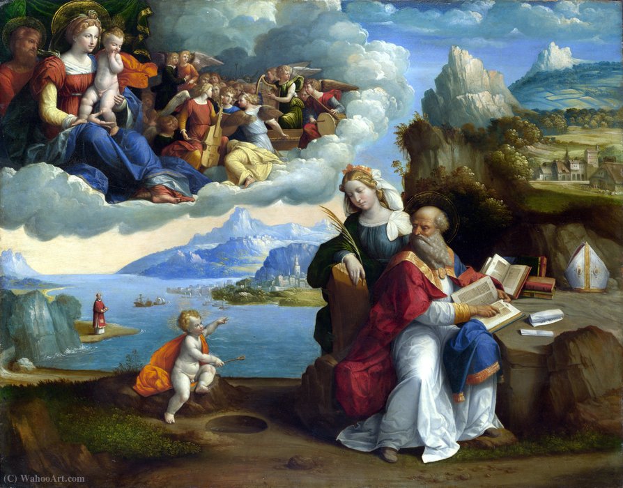 Wikioo.org - The Encyclopedia of Fine Arts - Painting, Artwork by Garofalo - The Vision of Saint Augustine