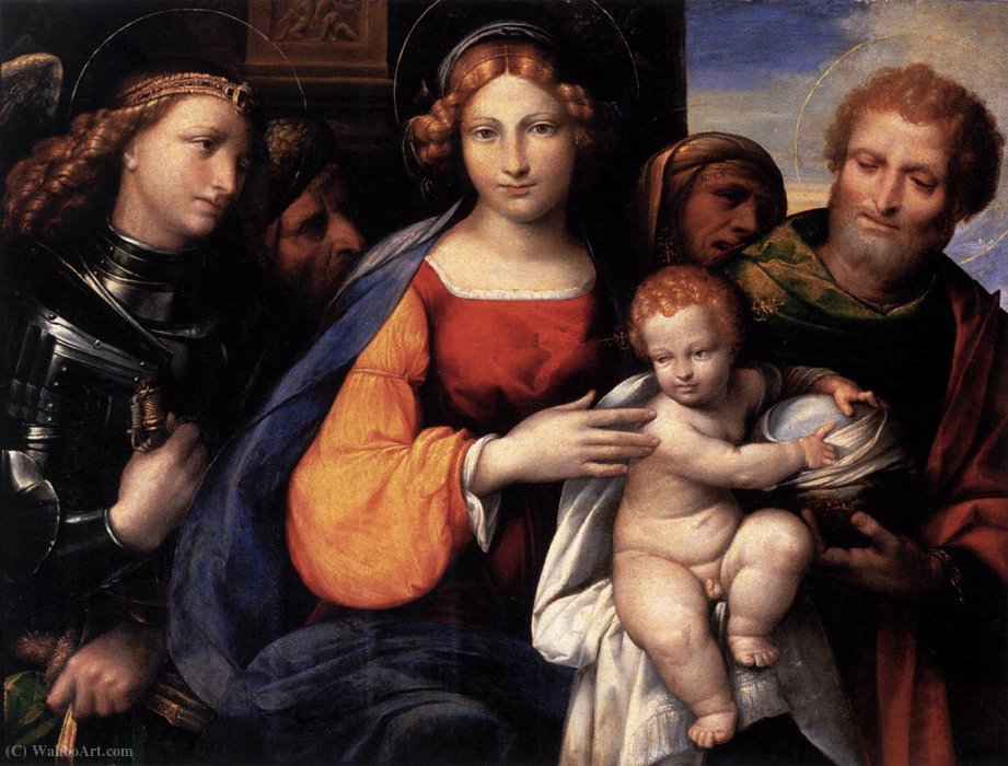 WikiOO.org - Encyclopedia of Fine Arts - Malba, Artwork Garofalo - Virgin and Child with Saints