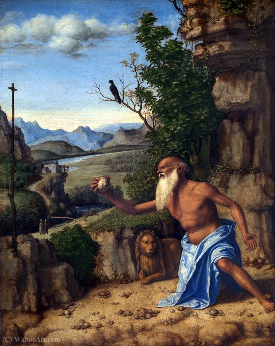 Wikioo.org - The Encyclopedia of Fine Arts - Painting, Artwork by Giovanni Battista Cima Da Conegliano - Saint Jerome in a Landscape