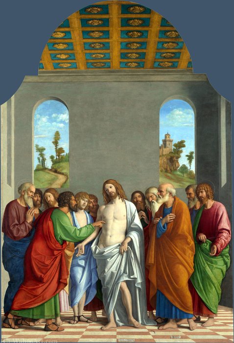 Wikioo.org - The Encyclopedia of Fine Arts - Painting, Artwork by Giovanni Battista Cima Da Conegliano - The Incredulity of Saint Thomas