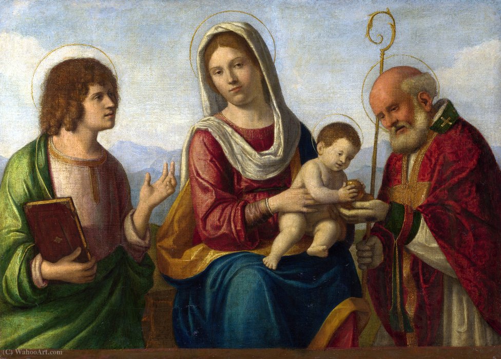 Wikioo.org - The Encyclopedia of Fine Arts - Painting, Artwork by Giovanni Battista Cima Da Conegliano - The Virgin and Child with Saints