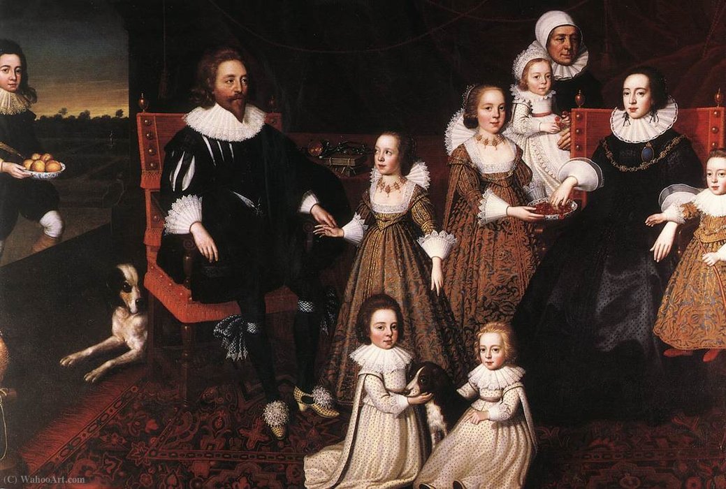 Wikioo.org - The Encyclopedia of Fine Arts - Painting, Artwork by Cornelis Jonson Van Ceulen - Sir Thomas Lucy and his Family