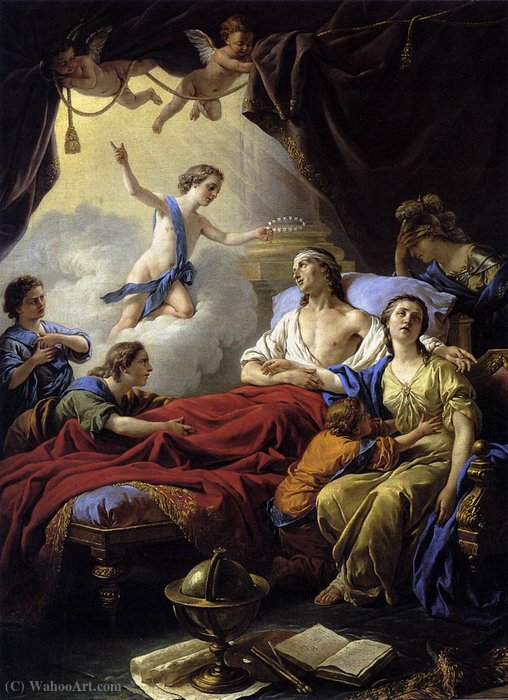 Wikioo.org - The Encyclopedia of Fine Arts - Painting, Artwork by Louis Jean François Lagrenée - Allegory on the Death of the Dauphin