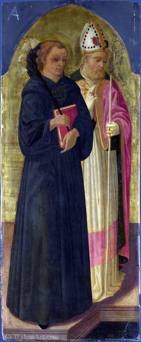 Wikioo.org – L'Encyclopédie des Beaux Arts - Peinture, Oeuvre de Zanobi Machiavelli - Un évêque Saint et Saint Nicolas de Tolentino