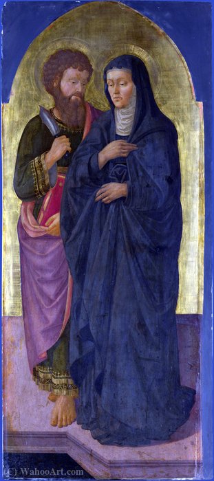 Wikioo.org - The Encyclopedia of Fine Arts - Painting, Artwork by Zanobi Machiavelli - Saint Bartholomew and Saint Monica