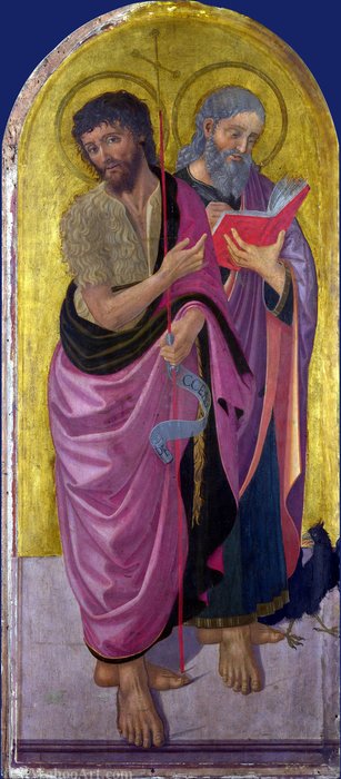 Wikioo.org - The Encyclopedia of Fine Arts - Painting, Artwork by Zanobi Machiavelli - Saint John the Baptist and Saint John the Evangelist