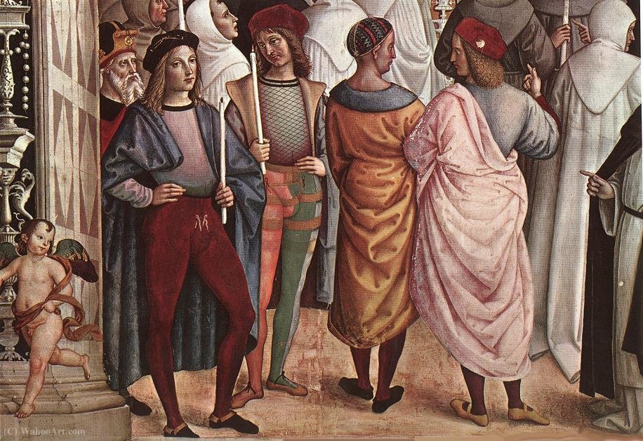 Wikioo.org – La Enciclopedia de las Bellas Artes - Pintura, Obras de arte de Pinturicchio - Papa canoniza a Eneas Piccolomini Catalina de Siena (detalle)