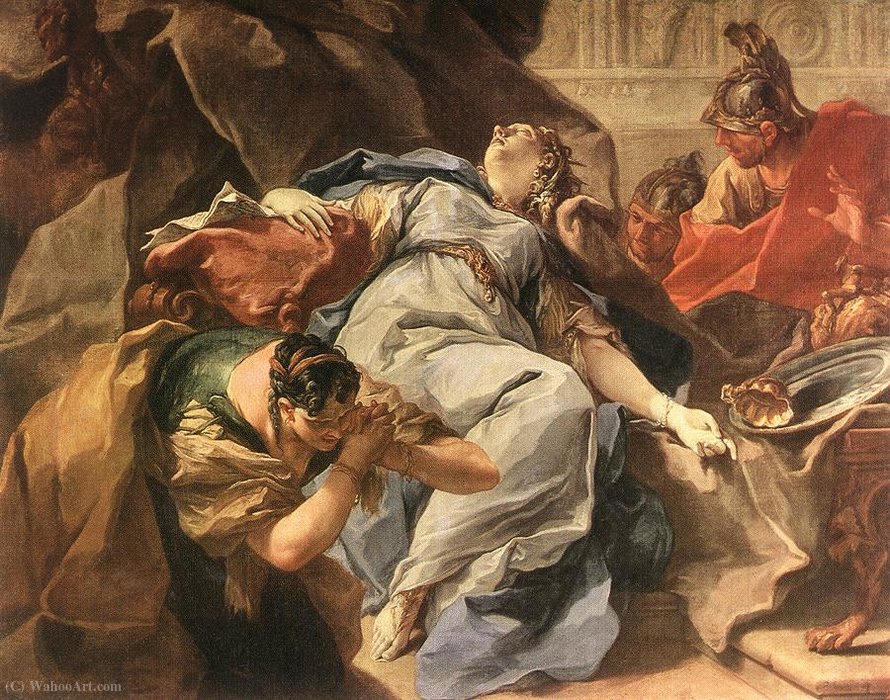 WikiOO.org – 美術百科全書 - 繪畫，作品 Giovanni Battista Pittoni - 索福尼斯巴死亡