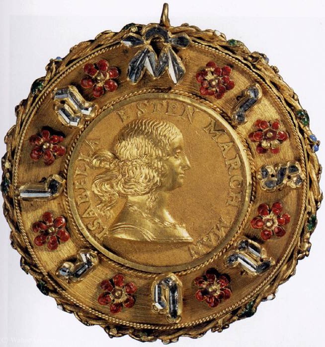Wikioo.org - The Encyclopedia of Fine Arts - Painting, Artwork by Gian Cristoforo Romano - Portrait Medal of Isabella d'Este