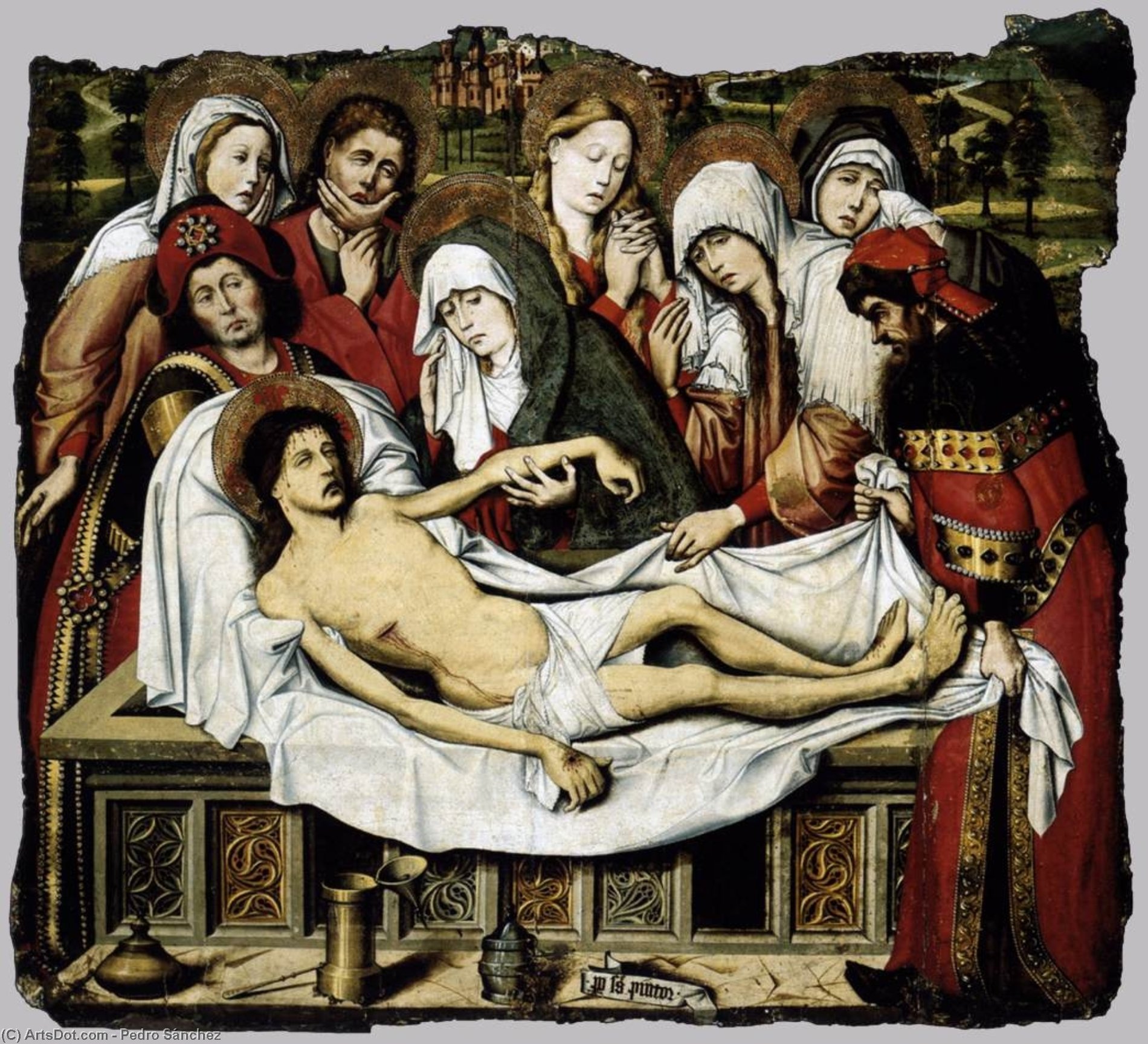 Wikioo.org - The Encyclopedia of Fine Arts - Painting, Artwork by Pedro Sanchez - Entombment of Christ