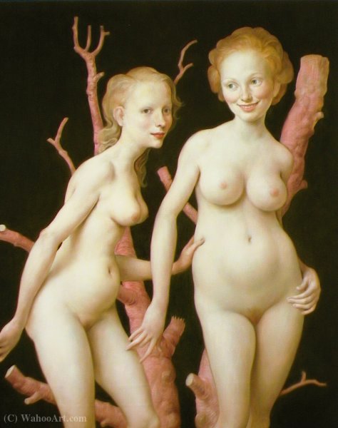 Wikioo.org - The Encyclopedia of Fine Arts - Painting, Artwork by John Currin - The Pink Tree by Currin (sp)
