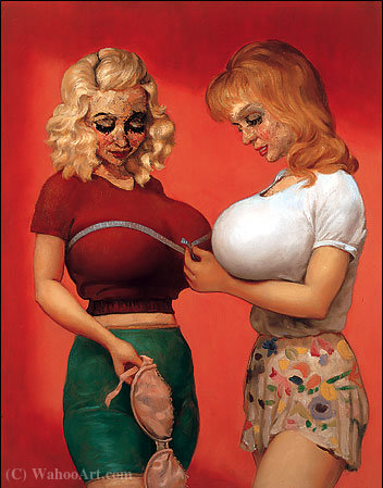 Wikioo.org - The Encyclopedia of Fine Arts - Painting, Artwork by John Currin - Bra shop