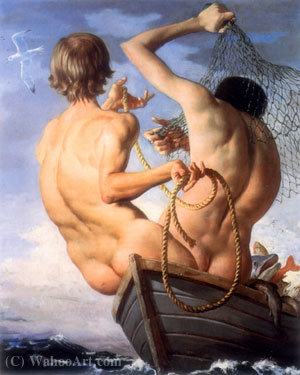 Wikioo.org - The Encyclopedia of Fine Arts - Painting, Artwork by John Currin - Fishermen 2002