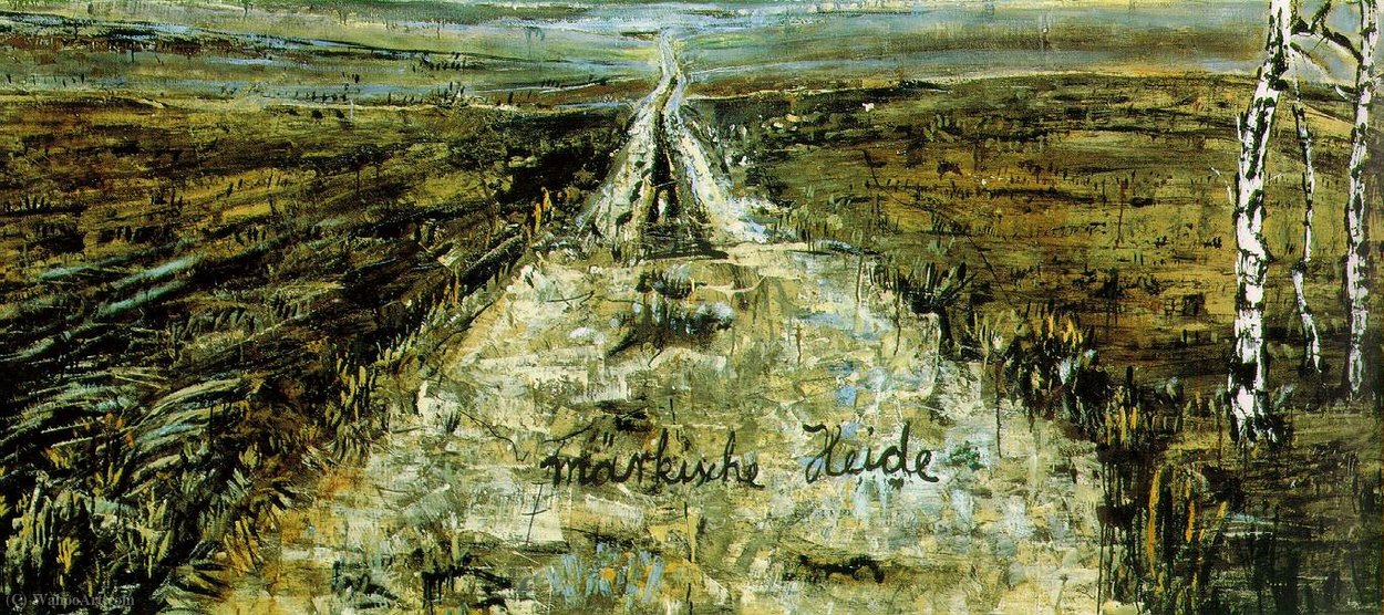 Wikioo.org - The Encyclopedia of Fine Arts - Painting, Artwork by Anselm Kiefer - March heath, (260 Kb)_ Oil, acrylic, and shellac (1974)