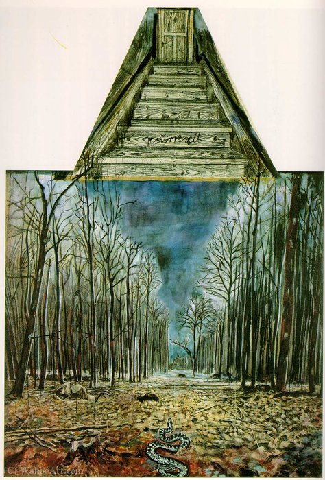 WikiOO.org - Enciclopédia das Belas Artes - Pintura, Arte por Anselm Kiefer - Resurrexit, (200 Kb)_ Oil, acrylic, and charcoal (1973)
