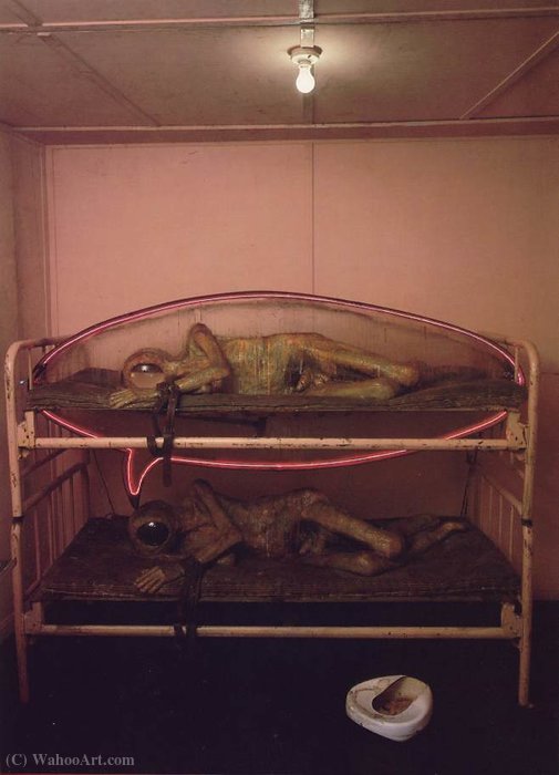 Wikioo.org - The Encyclopedia of Fine Arts - Painting, Artwork by Edward Kienholz - The state hospital (interior), (243.8 x (1966) - (365.8)