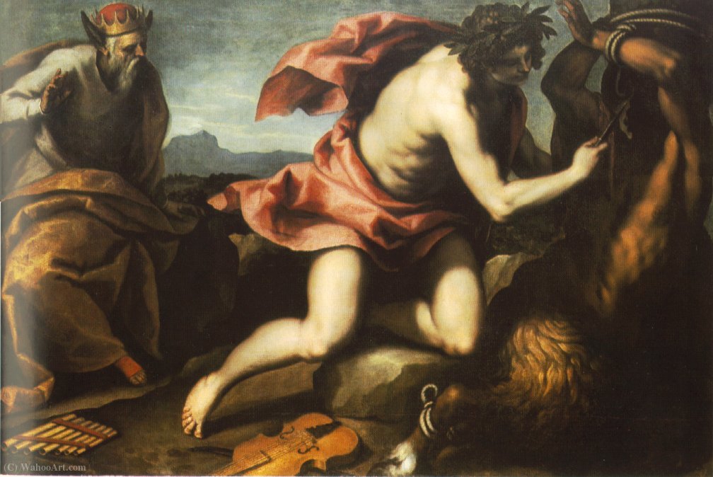 WikiOO.org - Enciklopedija dailės - Tapyba, meno kuriniai Palma Giovane - Apollo and Marsyas 2 Herzog Anton (134 x 195 CM)